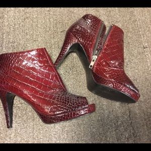 White House Black Market red Claudette Boot/Heels